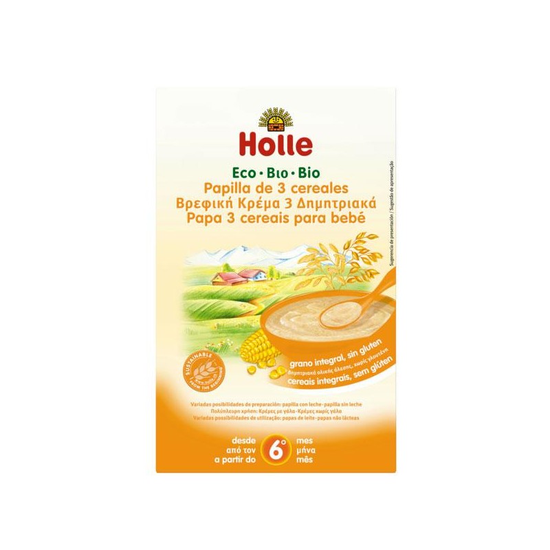 PAPILLA 3 CEREALES +6 Meses Bio 250 gr PAPILLA 3 CEREALES +6 Meses Bio 250 gr