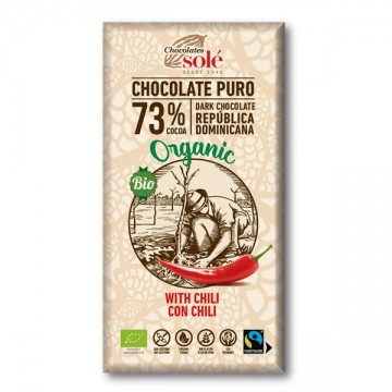 Chocolate Negro 73% con Chili Bio 100 gr