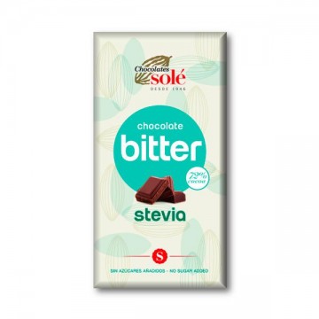 Chocolate Bitter 72% Stevia 25 gr Sole