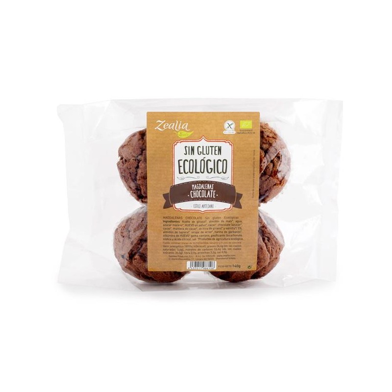 Magdalenas Choco 4 ud S/G Bio 140 gr Magdalenas Choco 4 ud S/G Bio 140 gr